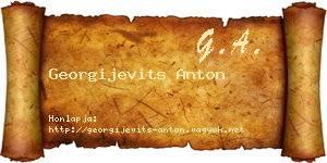 Georgijevits Anton névjegykártya